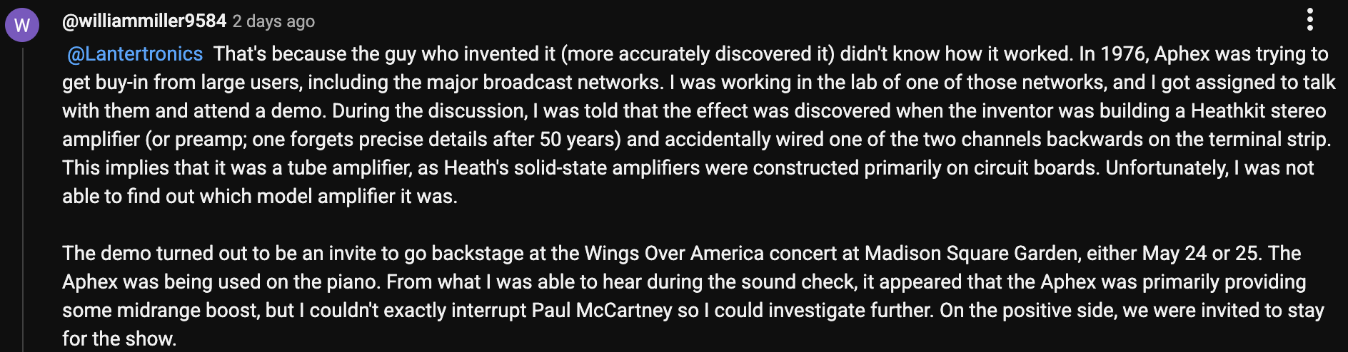 exciter youtube comment