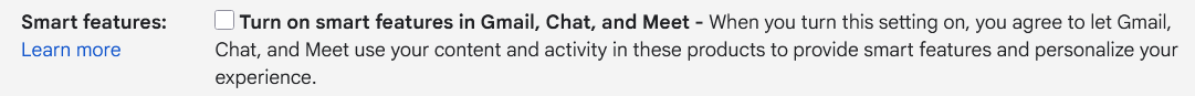 gmail ai setting